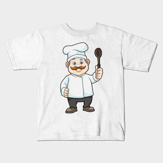 Chef with Chef's hat & Soup spoon Kids T-Shirt by Markus Schnabel